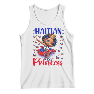 Cute Dabbing Haitian Princess Kids Graphic Tank Top Haiti Heritage Pride TS02 White Print Your Wear