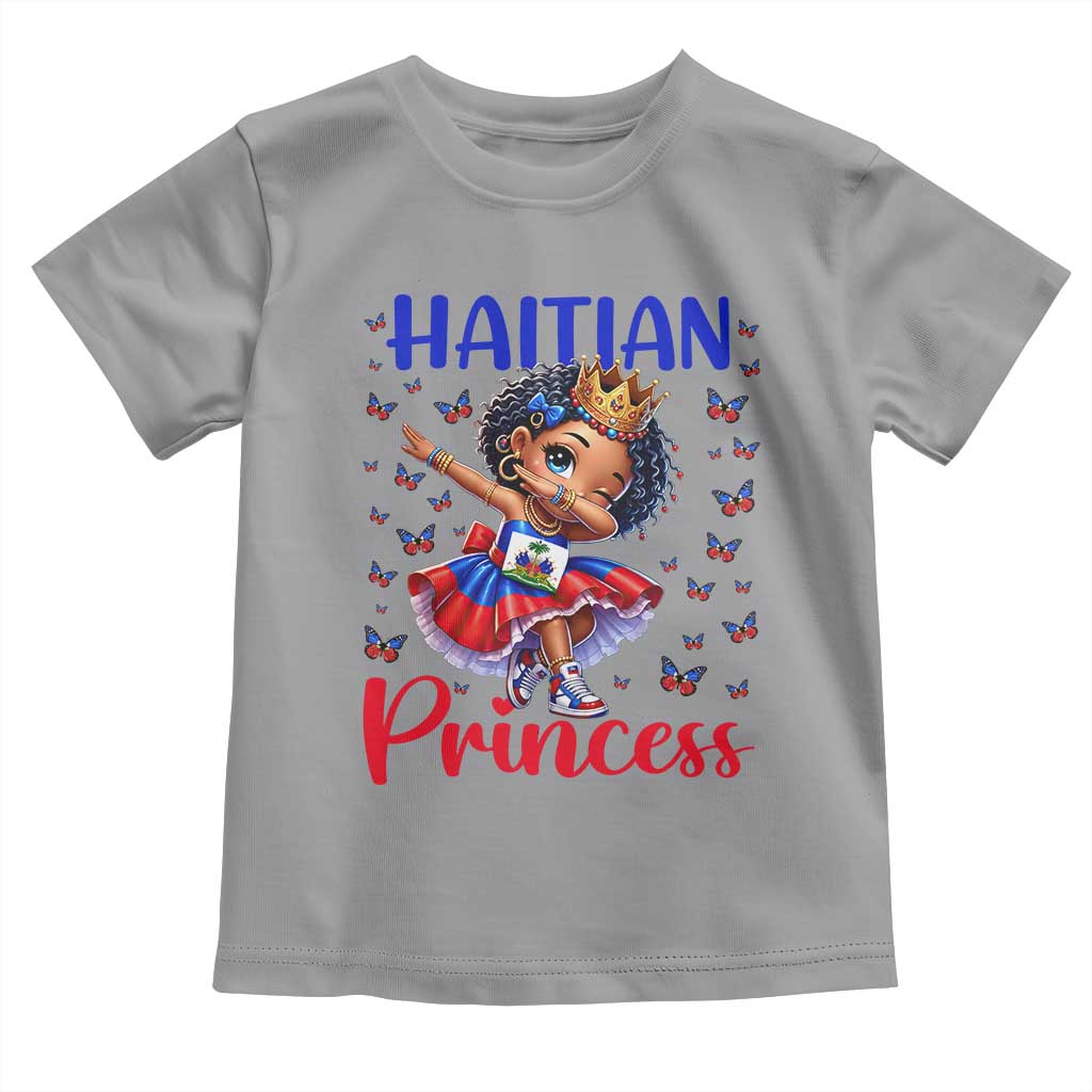 Cute Dabbing Haitian Princess Kids Graphic Toddler T Shirt Haiti Heritage Pride TS02 Sport Gray Print Your Wear