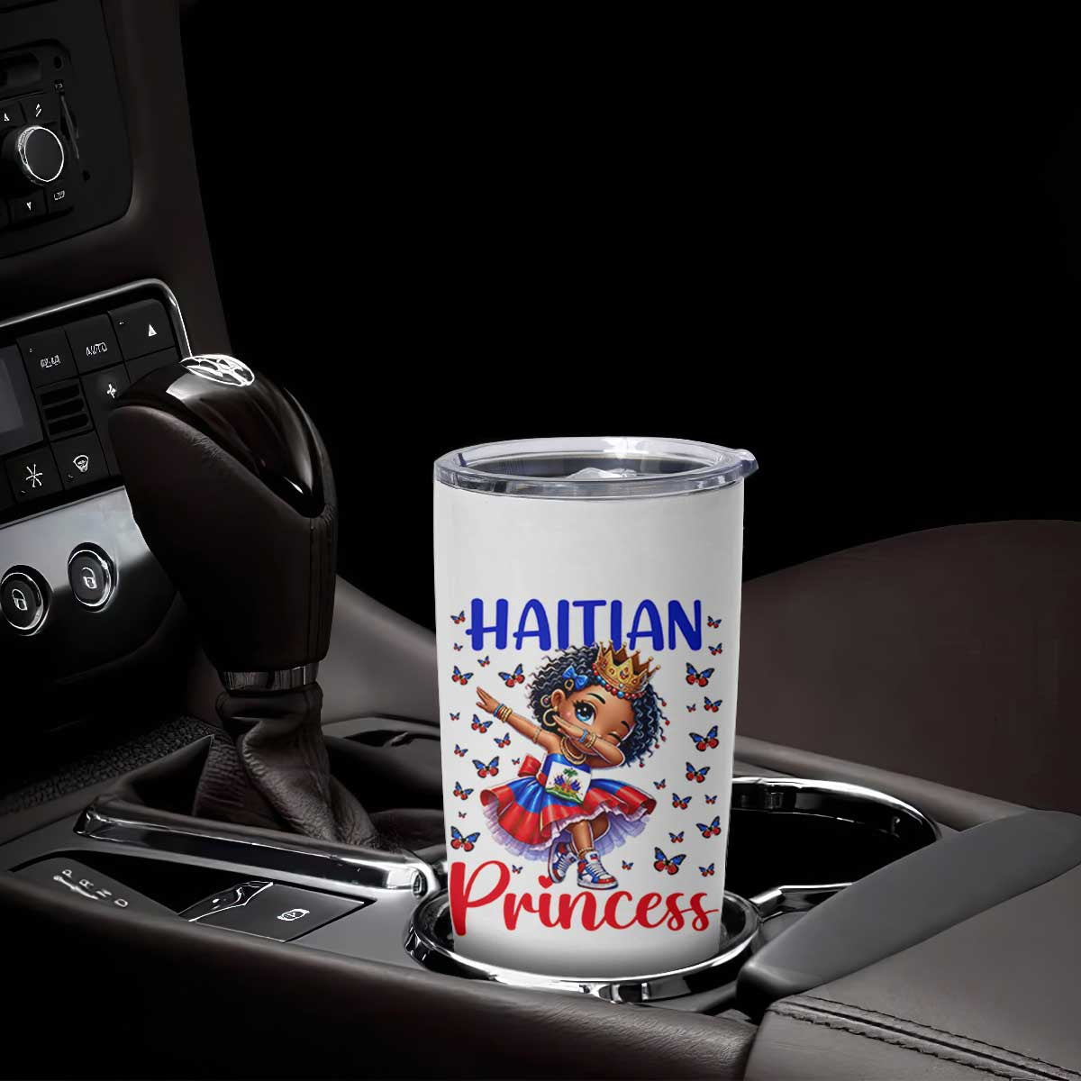 Cute Dabbing Haitian Princess Kids Graphic Tumbler Cup Haiti Heritage Pride TS02 Print Your Wear