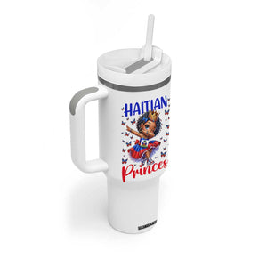 Cute Dabbing Haitian Princess Kids Graphic Tumbler With Handle Haiti Heritage Pride TS02 Print Your Wear