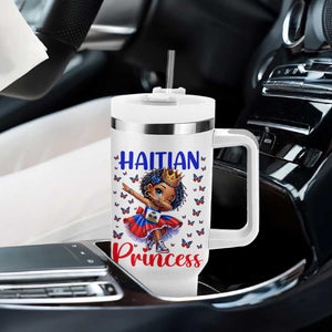 Cute Dabbing Haitian Princess Kids Graphic Tumbler With Handle Haiti Heritage Pride TS02 Print Your Wear
