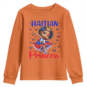 Cute Dabbing Haitian Princess Kids Graphic Youth Sweatshirt Haiti Heritage Pride TS02 Orange Print Your Wear