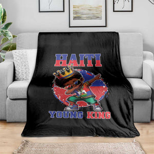 Haiti Young King Dabbing Boy Kids Graphic Throw Blanket Haitian Heritage Pride TS02 Print Your Wear