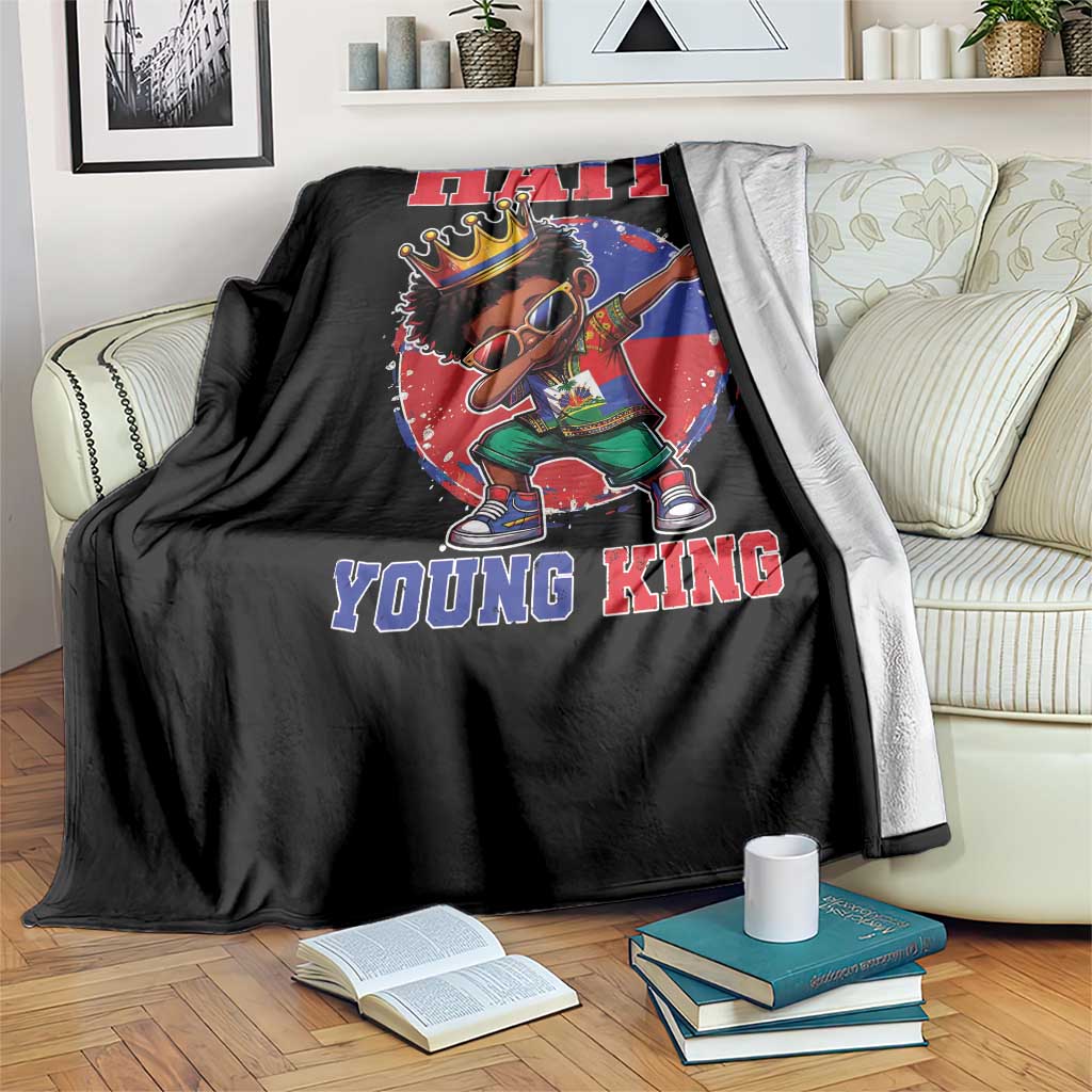 Haiti Young King Dabbing Boy Kids Graphic Throw Blanket Haitian Heritage Pride TS02 Print Your Wear