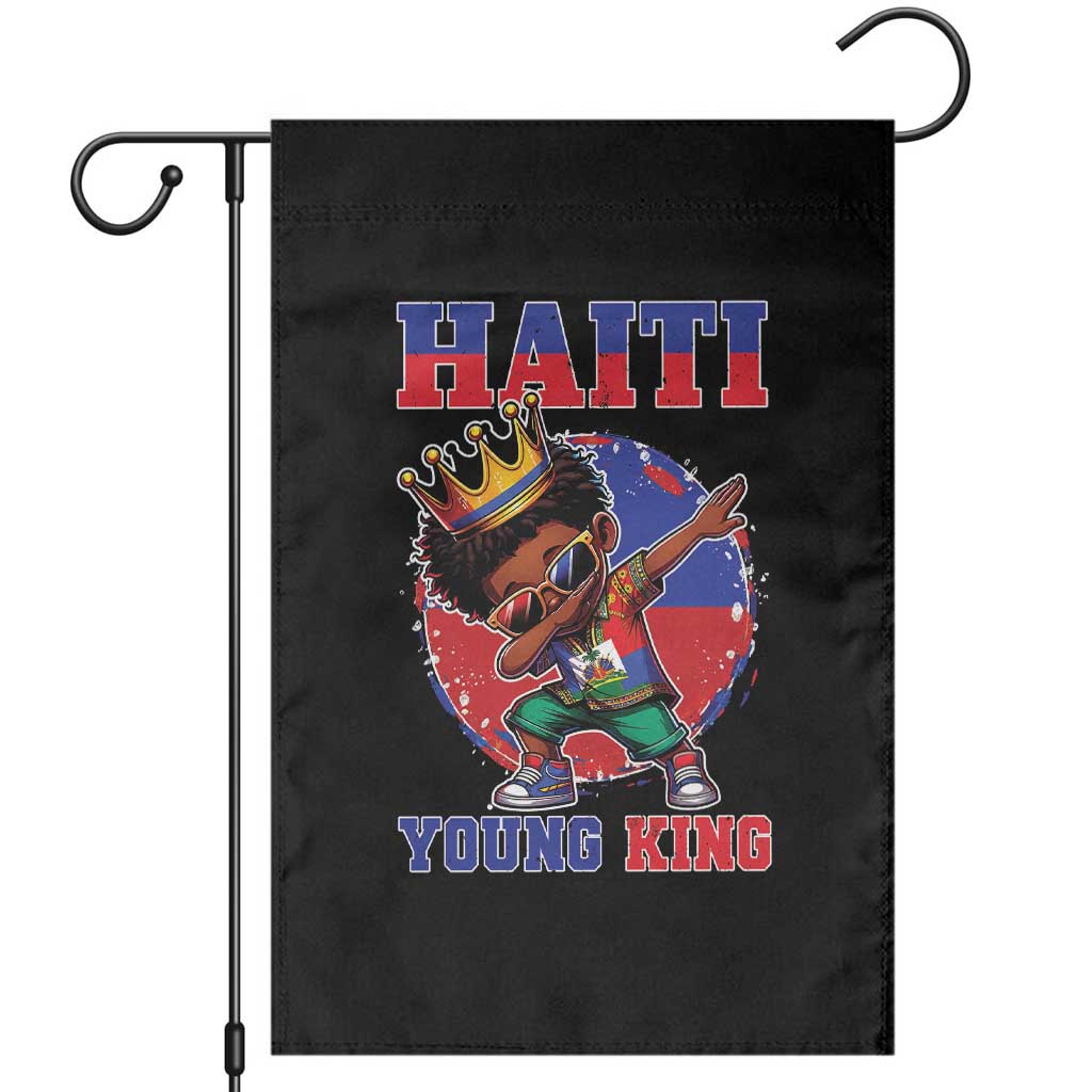 Haiti Young King Dabbing Boy Kids Graphic Garden Flag Haitian Heritage Pride TS02 Black Print Your Wear