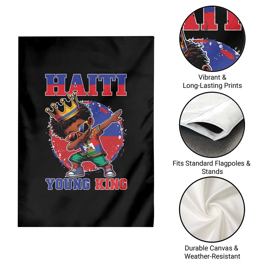 Haiti Young King Dabbing Boy Kids Graphic Garden Flag Haitian Heritage Pride TS02 Print Your Wear
