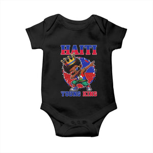 Haiti Young King Dabbing Boy Kids Graphic Baby Onesie Haitian Heritage Pride TS02 Black Print Your Wear