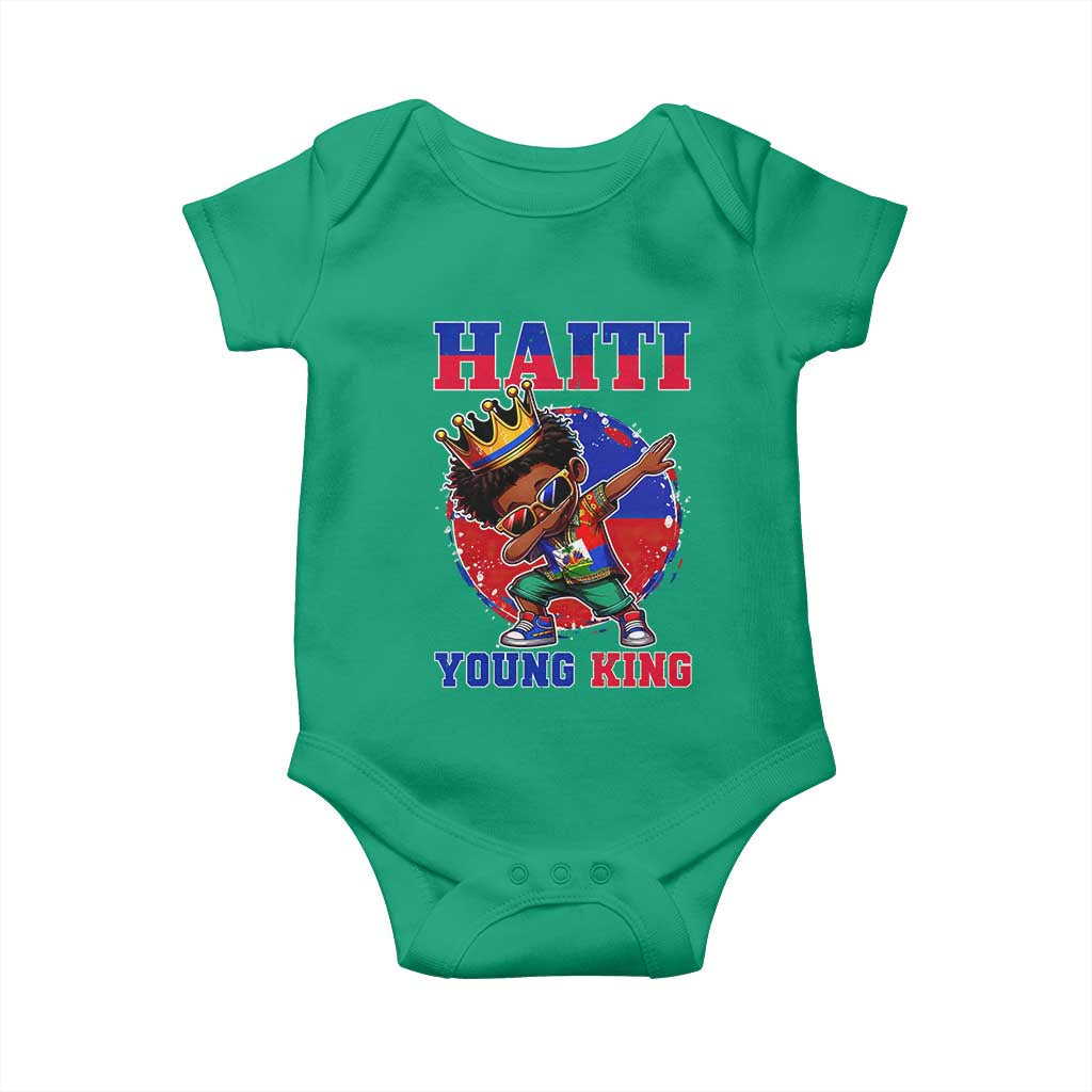 Haiti Young King Dabbing Boy Kids Graphic Baby Onesie Haitian Heritage Pride TS02 Irish Green Print Your Wear