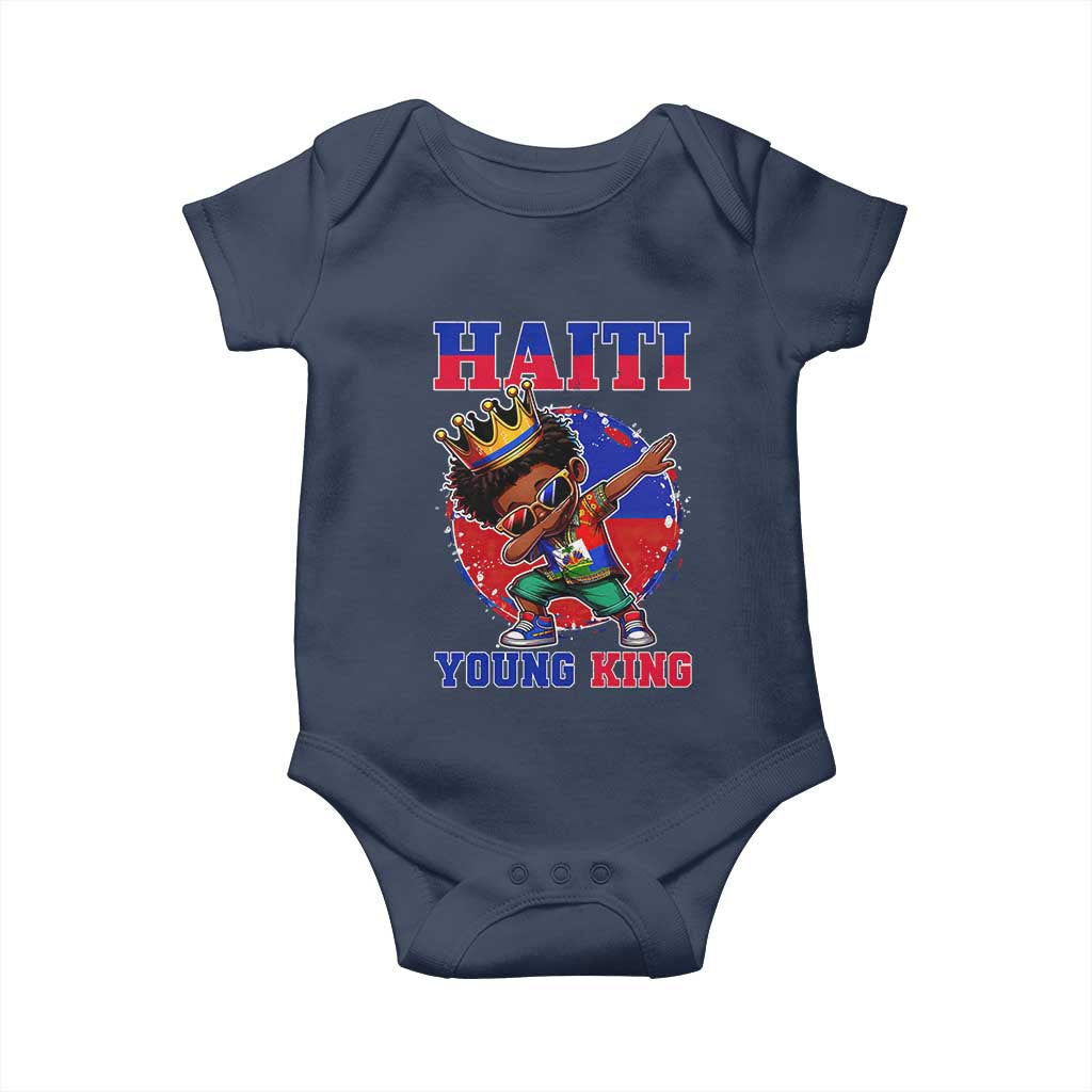 Haiti Young King Dabbing Boy Kids Graphic Baby Onesie Haitian Heritage Pride TS02 Navy Print Your Wear