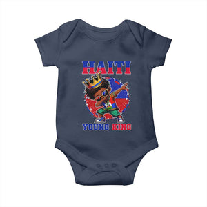 Haiti Young King Dabbing Boy Kids Graphic Baby Onesie Haitian Heritage Pride TS02 Navy Print Your Wear