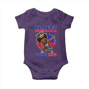 Haiti Young King Dabbing Boy Kids Graphic Baby Onesie Haitian Heritage Pride TS02 Purple Print Your Wear