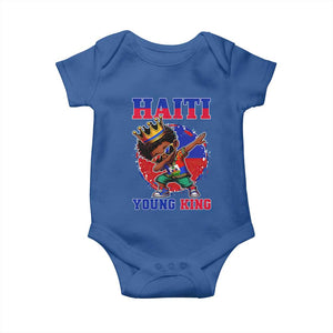 Haiti Young King Dabbing Boy Kids Graphic Baby Onesie Haitian Heritage Pride TS02 Royal Blue Print Your Wear