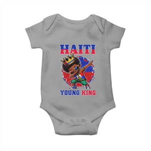 Haiti Young King Dabbing Boy Kids Graphic Baby Onesie Haitian Heritage Pride TS02 Sport Gray Print Your Wear