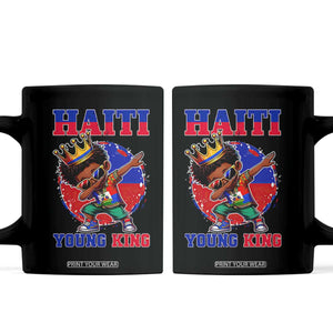 Haiti Young King Dabbing Boy Kids Graphic Coffee Mug Haitian Heritage Pride TS02 Black Print Your Wear