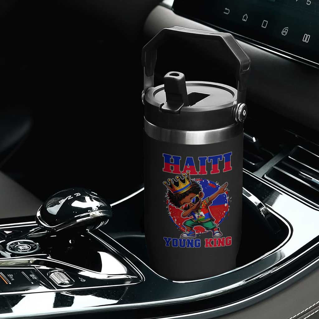 Haiti Young King Dabbing Boy Kids Graphic Flip Straw Tumbler Haitian Heritage Pride TS02 Print Your Wear