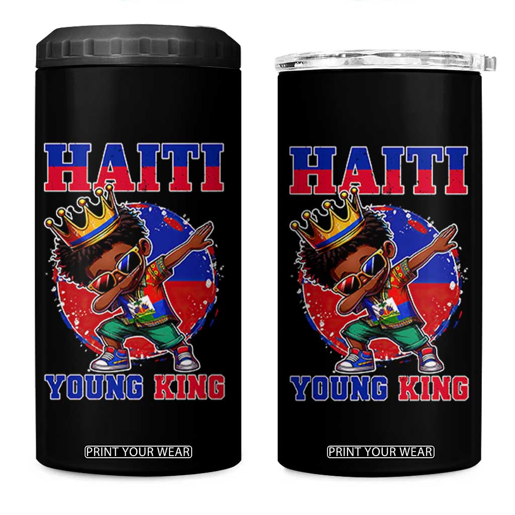 Haiti Young King Dabbing Boy Kids Graphic 4 in 1 Can Cooler Tumbler Haitian Heritage Pride TS02 One Size: 16 oz Black Print Your Wear