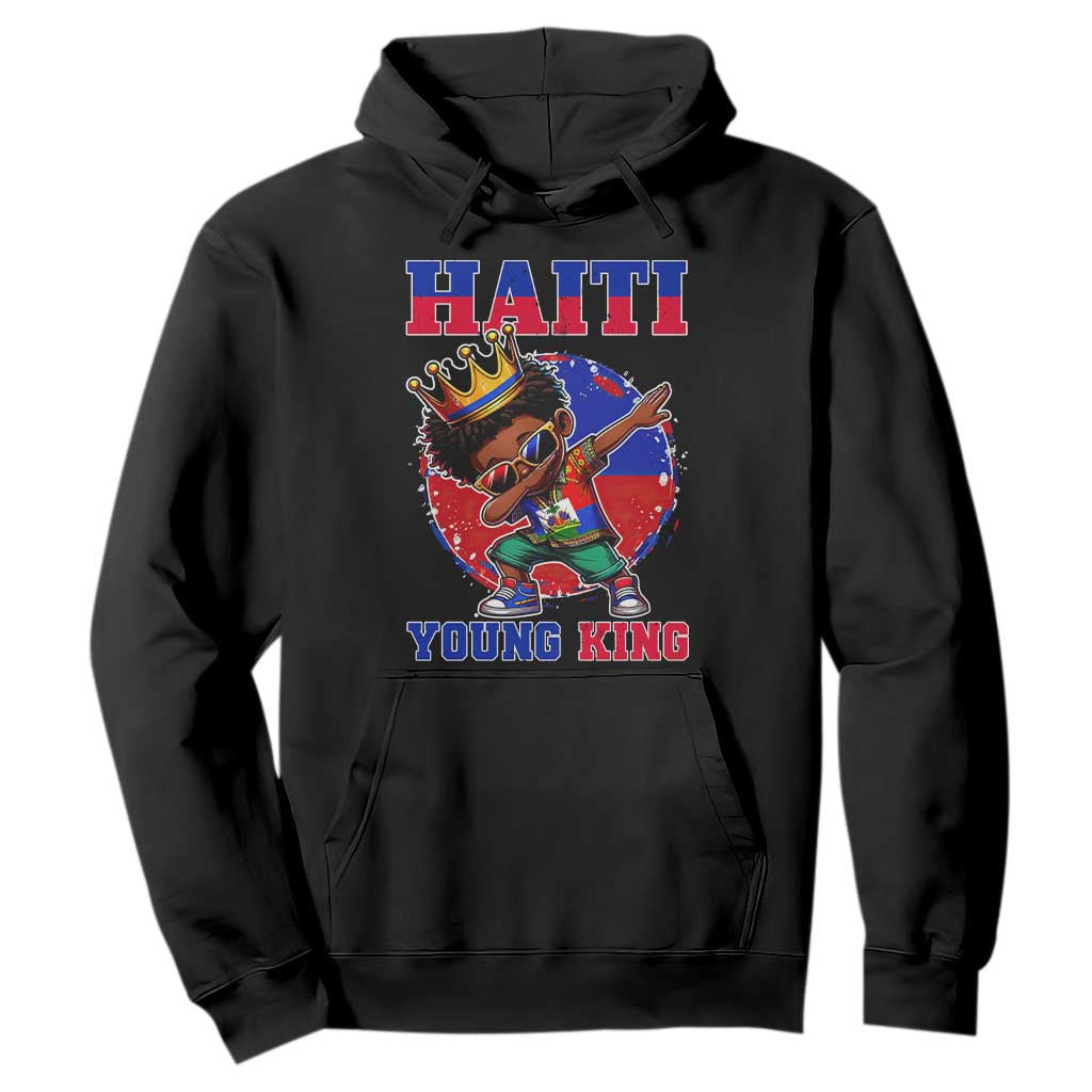 Haiti Young King Dabbing Boy Kids Graphic Hoodie Haitian Heritage Pride TS02 Black Print Your Wear