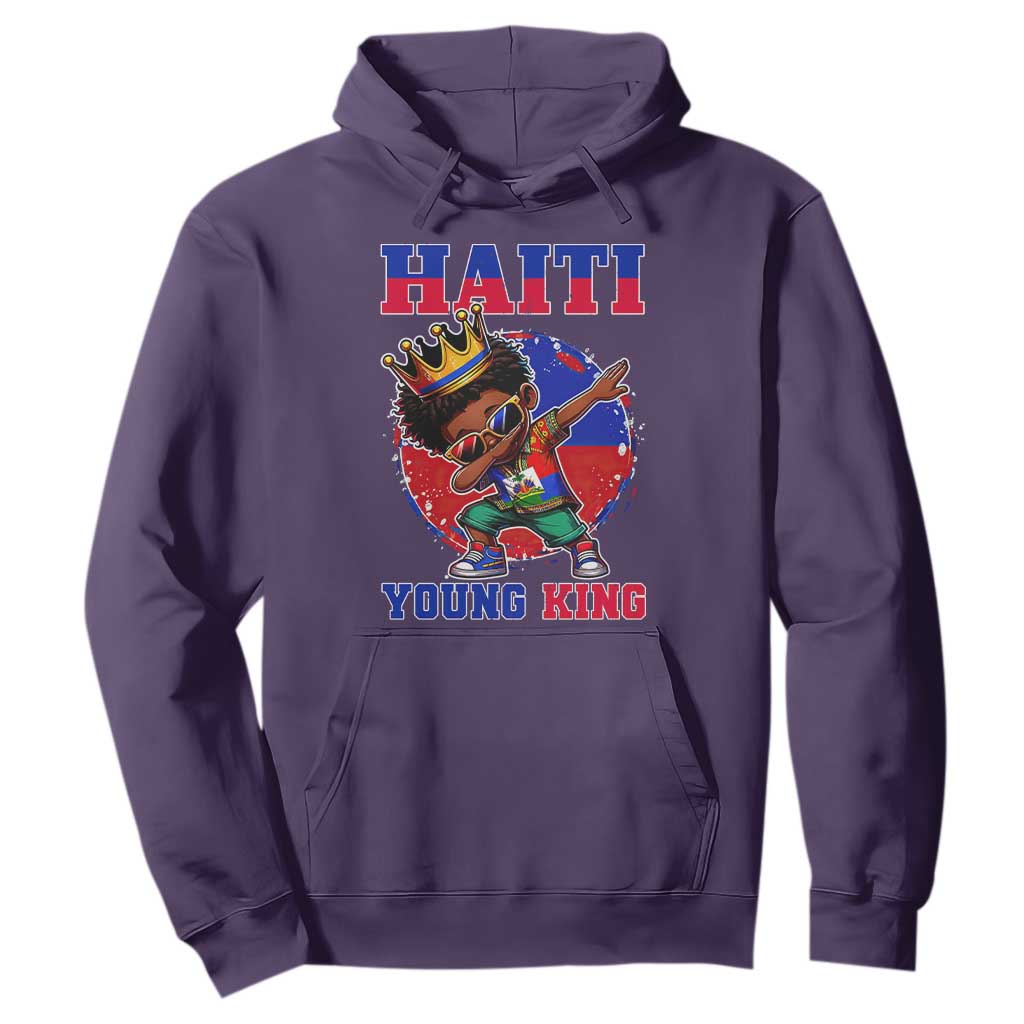 Haiti Young King Dabbing Boy Kids Graphic Hoodie Haitian Heritage Pride TS02 Purple Print Your Wear