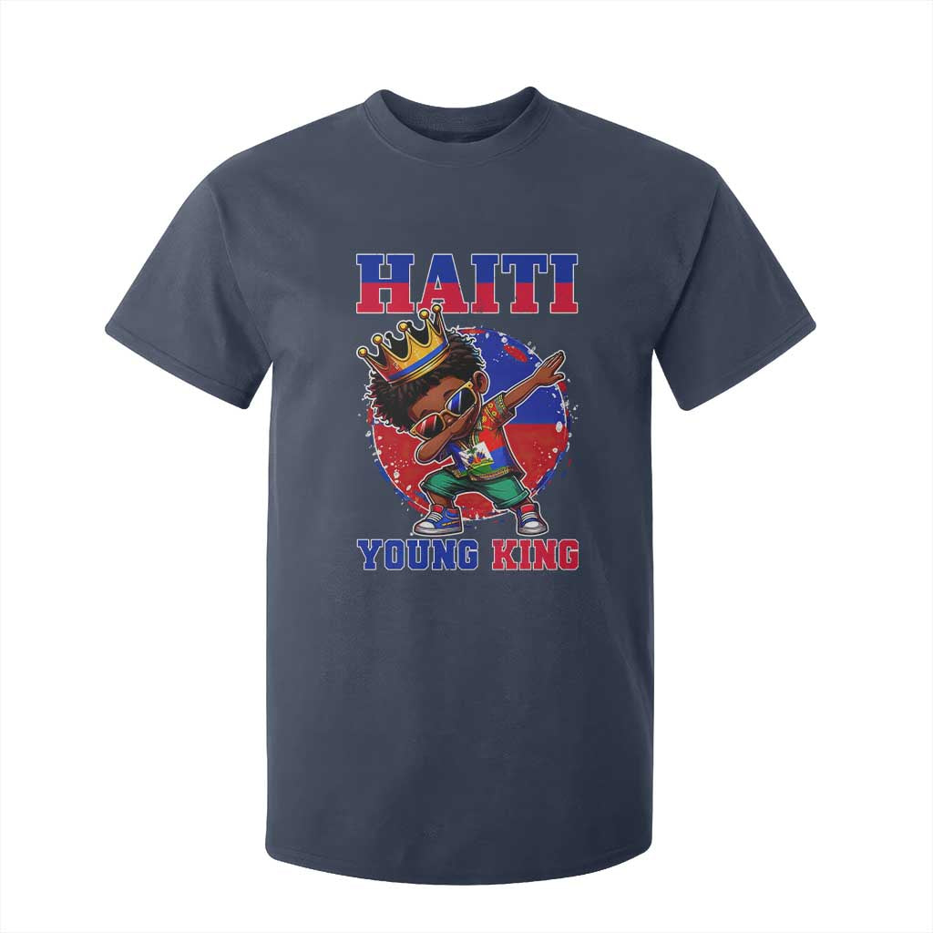 Haiti Young King Dabbing Boy Kids Graphic T Shirt For Kid Haitian Heritage Pride TS02 Navy Print Your Wear