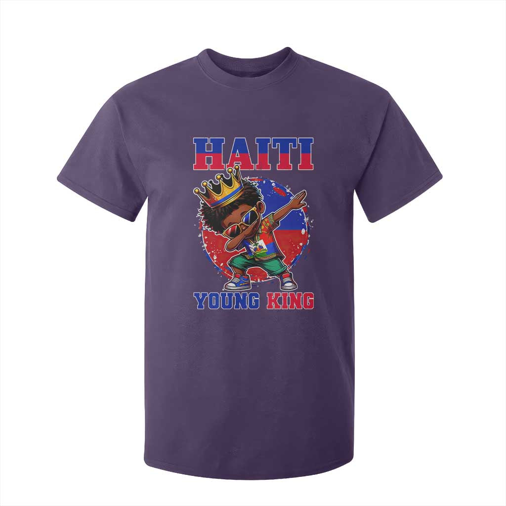 Haiti Young King Dabbing Boy Kids Graphic T Shirt For Kid Haitian Heritage Pride TS02 Purple Print Your Wear