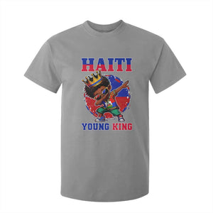 Haiti Young King Dabbing Boy Kids Graphic T Shirt For Kid Haitian Heritage Pride TS02 Sport Gray Print Your Wear