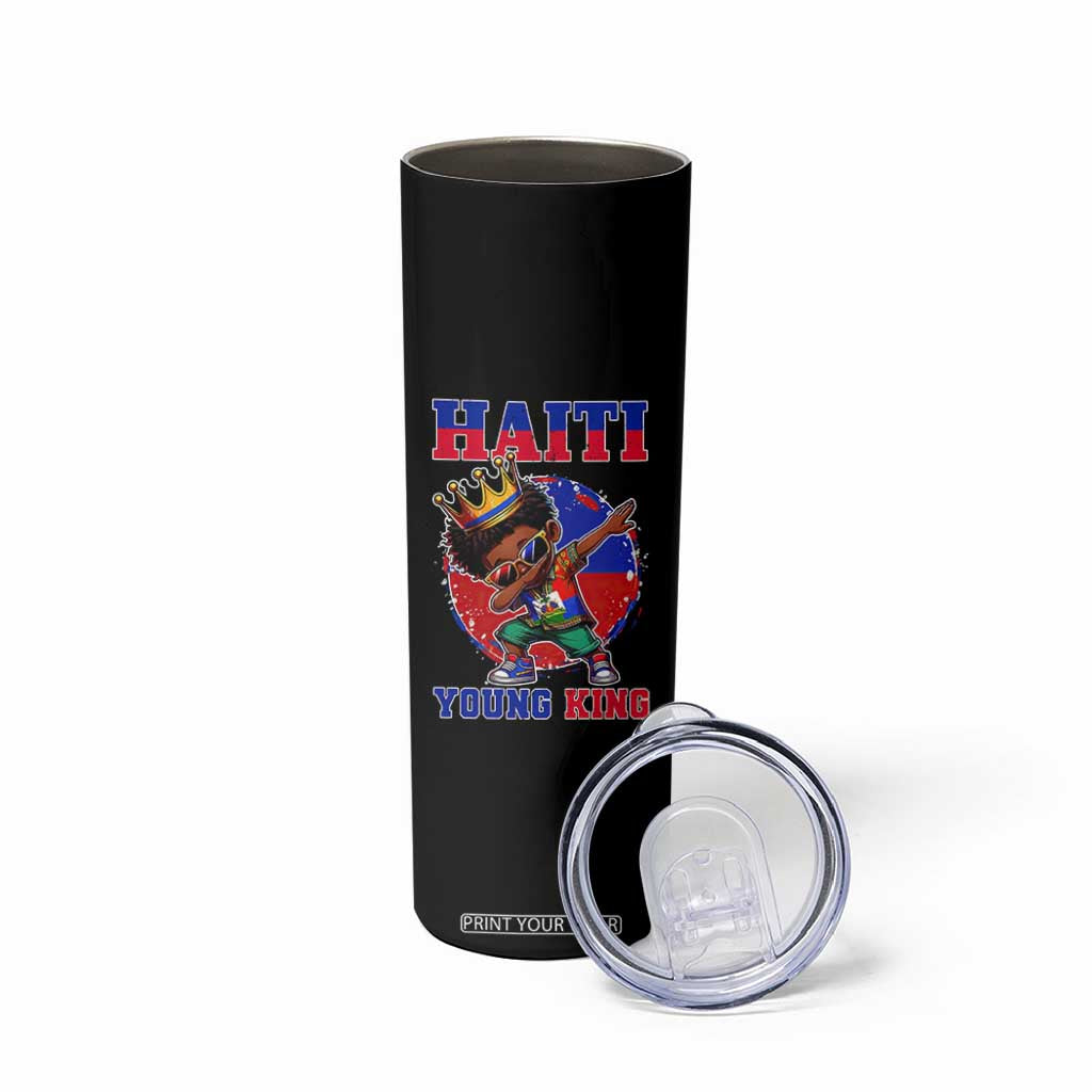 Haiti Young King Dabbing Boy Kids Graphic Skinny Tumbler Haitian Heritage Pride TS02 Print Your Wear