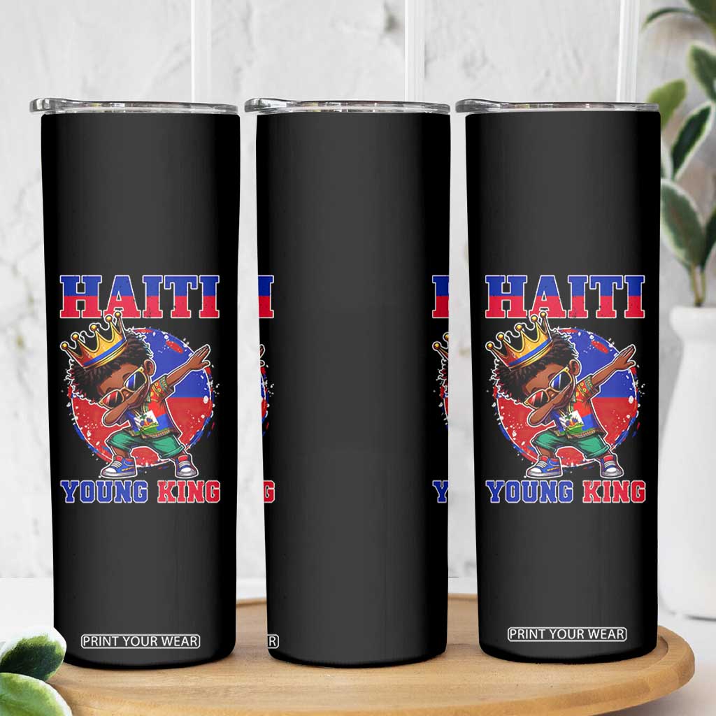 Haiti Young King Dabbing Boy Kids Graphic Skinny Tumbler Haitian Heritage Pride TS02 Print Your Wear