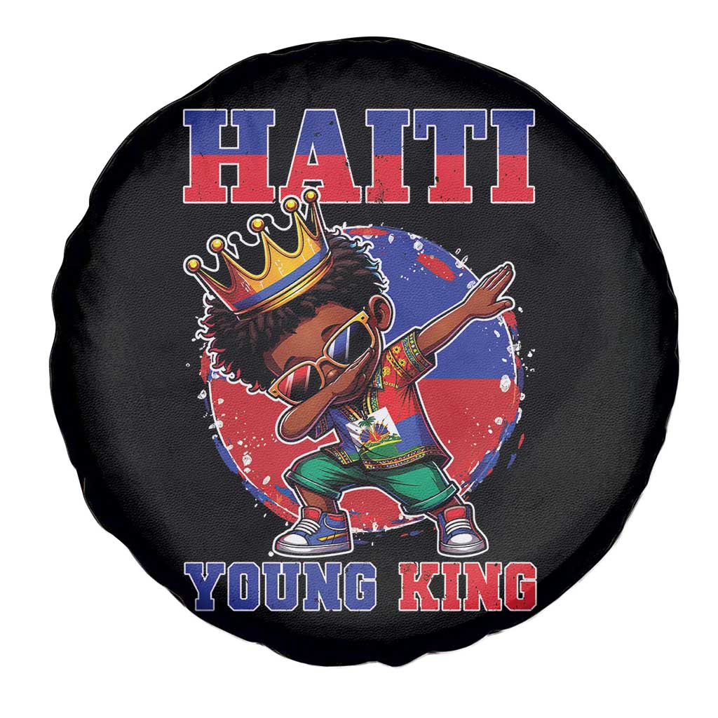 Haiti Young King Dabbing Boy Kids Graphic Spare Tire Cover Haitian Heritage Pride TS02 Print Your Wear