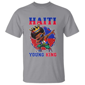 Haiti Young King Dabbing Boy Kids Graphic T Shirt Haitian Heritage Pride TS02 Sport Gray Print Your Wear