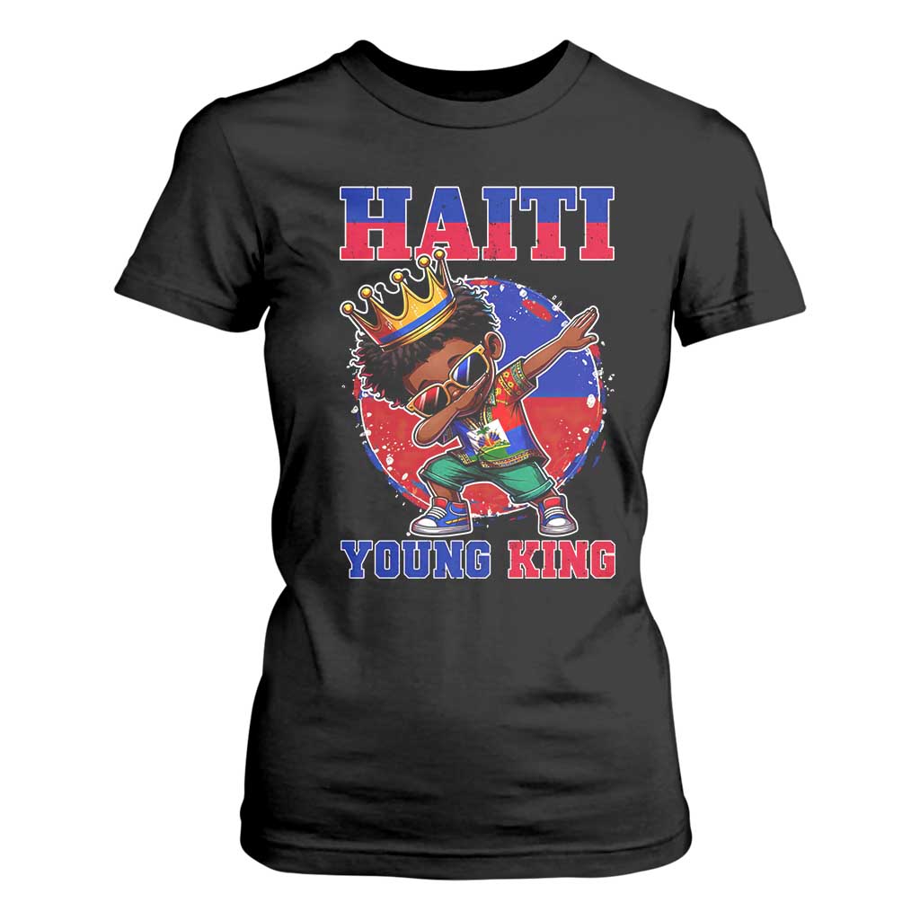 Haiti Young King Dabbing Boy Kids Graphic T Shirt For Women Haitian Heritage Pride TS02 Black Print Your Wear