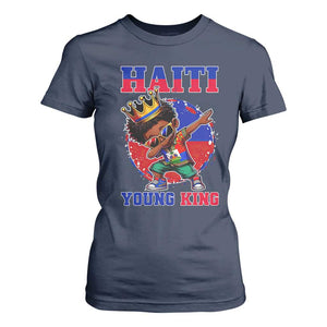Haiti Young King Dabbing Boy Kids Graphic T Shirt For Women Haitian Heritage Pride TS02 Navy Print Your Wear