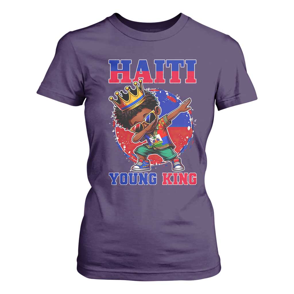 Haiti Young King Dabbing Boy Kids Graphic T Shirt For Women Haitian Heritage Pride TS02 Purple Print Your Wear