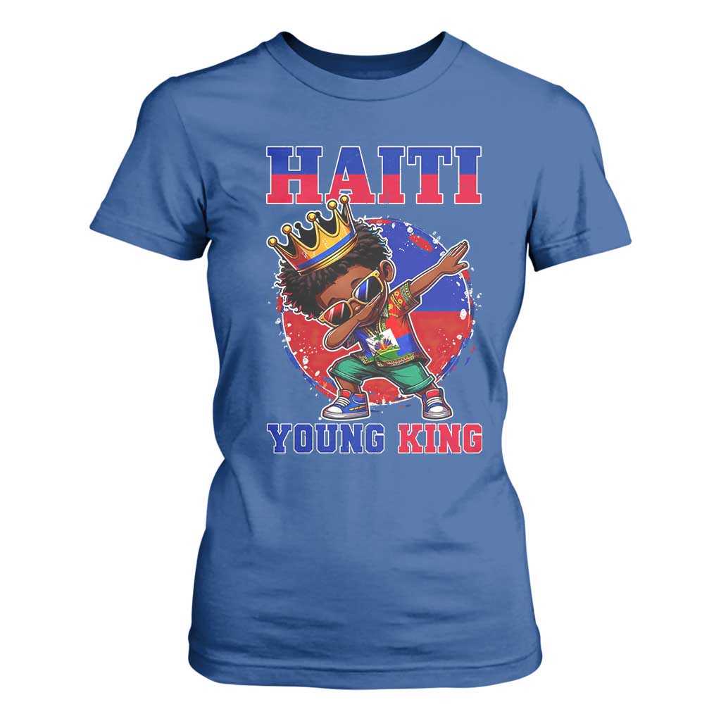 Haiti Young King Dabbing Boy Kids Graphic T Shirt For Women Haitian Heritage Pride TS02 Royal Blue Print Your Wear