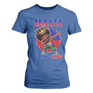 Haiti Young King Dabbing Boy Kids Graphic T Shirt For Women Haitian Heritage Pride TS02 Royal Blue Print Your Wear