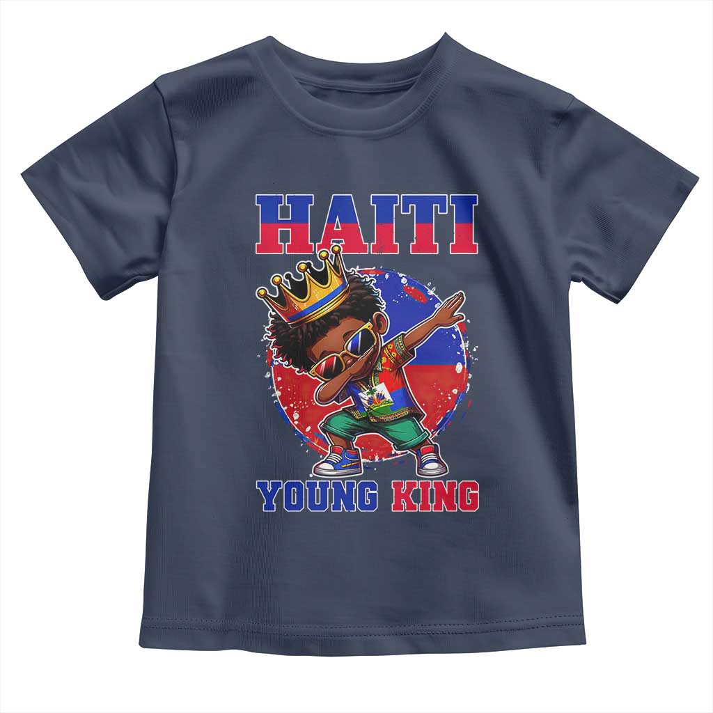 Haiti Young King Dabbing Boy Kids Graphic Toddler T Shirt Haitian Heritage Pride TS02 Navy Print Your Wear