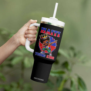 Haiti Young King Dabbing Boy Kids Graphic Tumbler With Handle Haitian Heritage Pride TS02 Print Your Wear