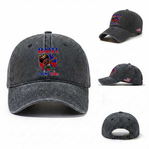 Haiti Young King Dabbing Boy Kids Graphic Washed Cotton Baseball Cap Haitian Heritage Pride TS02 Washed Cap Universal Fit Dark Gray Print Your Wear