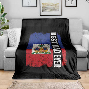 Best Dad Ever Haitian Papa Throw Blanket Vintage Distressed Haiti Flag Father's Day TS02 Print Your Wear