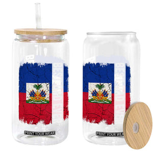 Best Dad Ever Haitian Papa Glass Can Vintage Distressed Haiti Flag Father's Day TS02 Print Your Wear