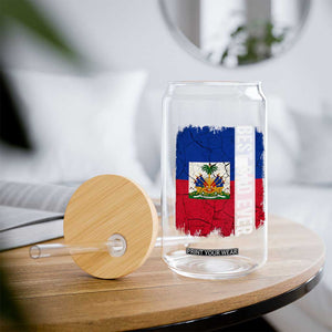 Best Dad Ever Haitian Papa Glass Can Vintage Distressed Haiti Flag Father's Day TS02 Print Your Wear