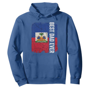 Best Dad Ever Haitian Papa Hoodie Vintage Distressed Haiti Flag Father's Day TS02 Royal Blue Print Your Wear