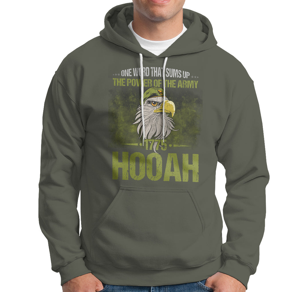 US Soldier Hoodie One Word That Sums Up The Power Of The Army 1775 Hooah TS02 Printyourwear