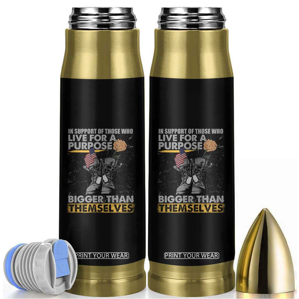 American Veteran Bullet Tumbler In Support Of Those Who Life For A Purpose Bigger Than Themselves TS02 Black Print Your Wear