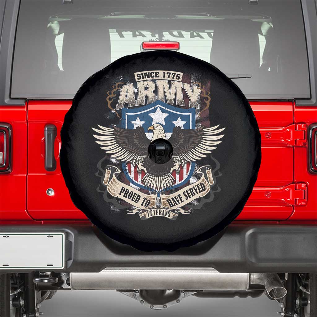 American Veteran Spare Tire Cover Since 1775 Army Proud To Have Served Veterant TS02 Black Print Your Wear
