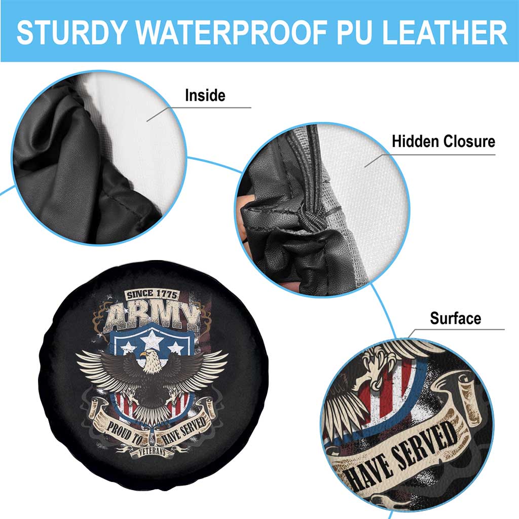 American Veteran Spare Tire Cover Since 1775 Army Proud To Have Served Veterant TS02 Print Your Wear