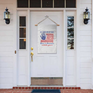My First 4th of July Celebrate Semiquincentennial Cute Garden Flag Born in America's 250th Year Patriotic Milestone Celebration