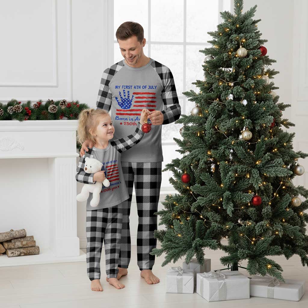 My First 4th of July Celebrate Semiquincentennial Cute Plaid Pajama Set Born in America's 250th Year Patriotic Milestone Celebration