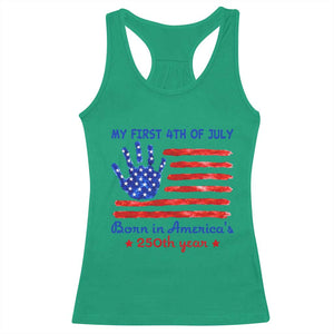 My First 4th of July Celebrate Semiquincentennial Cute Racerback Tank Top Born in America's 250th Year Patriotic Milestone Celebration