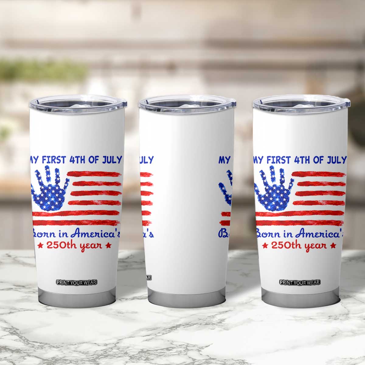 My First 4th of July Celebrate Semiquincentennial Cute Tumbler Cup Born in America's 250th Year Patriotic Milestone Celebration