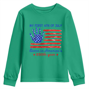 My First 4th of July Celebrate Semiquincentennial Cute Youth Sweatshirt Born in America's 250th Year Patriotic Milestone Celebration
